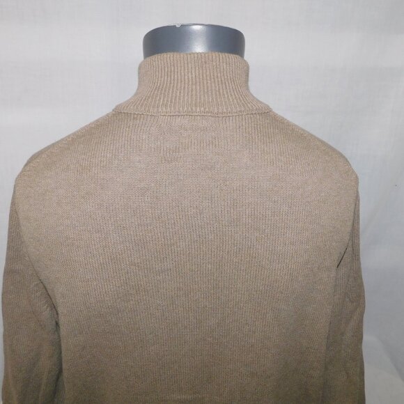 Banana Republic Mens L Tan Light Brown Button Turtle neck Military Style Sweater - Picture 11 of 12